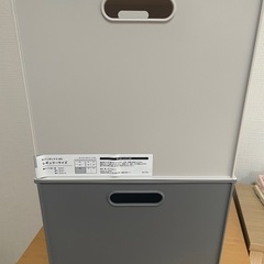 ニトリ　収納ボックス　二個セット(モカ・グレー)の画像