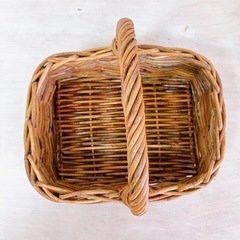 ラタン製 バスケット 4点セット 籠 藤 天然素材 レトロ お洒落 オリエンタルの画像