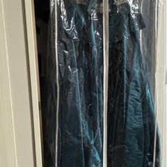 カラードレス【MICHAEL MERNER】エメラルドグリーン サテンロングドレス9-11号の画像