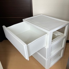 3段衣装ケース　ホワイトの画像