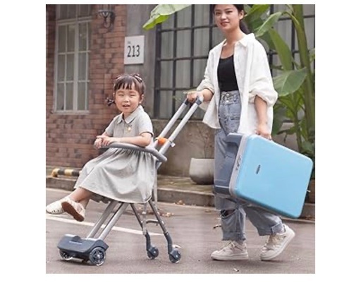 子どもが乗れるスーツケース⭐︎ベビーカーとして利用可⭐︎40L大容量 ピンク 