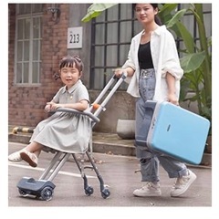 子どもが乗れるスーツケース⭐︎ベビーカーとして利用可⭐︎40L大容量 ピンク の画像