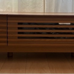 【0円】テレビ台（木製＋ガラス）※傷ありの画像