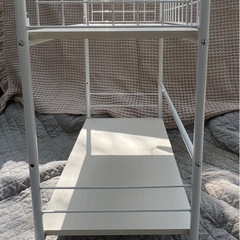 【キャスター付き 2段ラック】白 コンパクト収納の画像