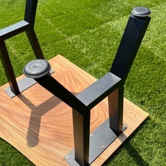 木製天板 サイドテーブル 正方形 ブラック脚 コーヒーテーブル　ローテーブルの画像