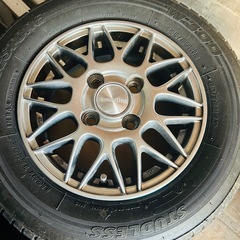 軽貨物用アルミホイールタイヤセット、ダイハツハイゼットカーゴ、ダイハツ、スズキ、ホンダ、軽トラ、軽バン、の画像