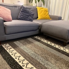 オットマン付き【無印良品】2.5人掛けポケットコイルソファ ／Comfort Worksカバー特注 の画像