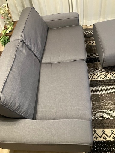 オットマン付き【無印良品】2.5人掛けポケットコイルソファ ／Comfort Worksカバー特注 