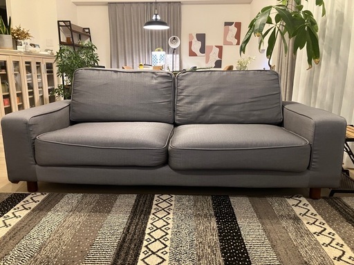 オットマン付き【無印良品】2.5人掛けポケットコイルソファ ／Comfort Worksカバー特注 