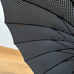 《決まりました》傘 オシャレ 水玉 黒×白の画像