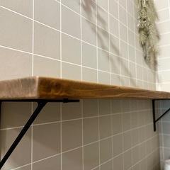 天然木＆アイアン　ウォールラックセットの画像