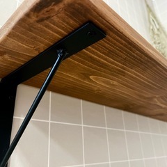 天然木＆アイアン　ウォールラックセットの画像