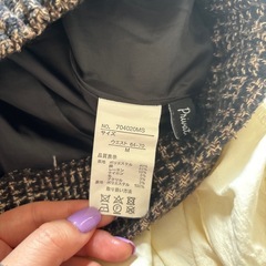 キュロットスカート　ブラウンチェック　Mの画像