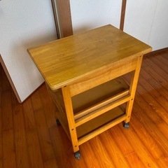 【木製キッチンワゴン】ナチュラル・コンパクトの画像