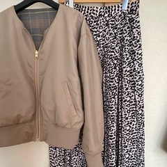 ヒョウ柄　プリーツスカートの画像