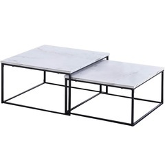 ロウヤ LOWYA 大理石柄 ローテーブル ローデスク ネストテーブル スチール の画像