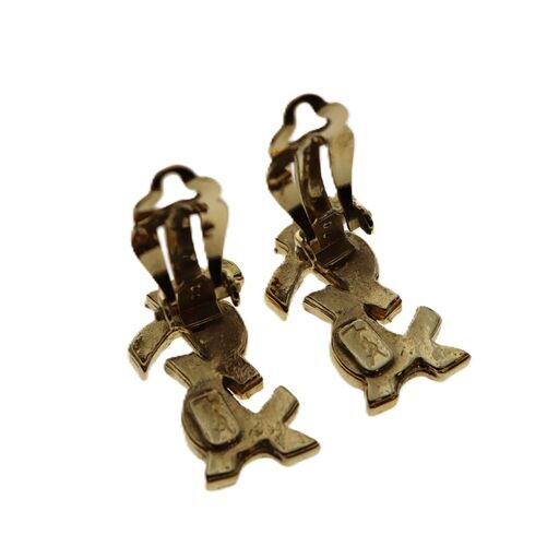 【美品】 YSL サンローラン カサンドラ ロゴ イヤリング ゴールド ヴィンテージ