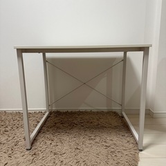 【ベストセラー】サンワダイレクト シンプルデスク ワークデスク モニターアーム対応 幅80cm 奥行60cm ホワイトの画像