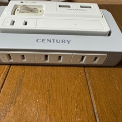 センチュリー CENTURY OAタップ 4口+USBポート2口 1.8m 雷サージ保護機能付き クールグレー の画像