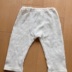 ホワイト ケーブルニット風 レギンス 100の画像