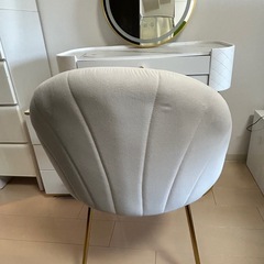 再再値下下げ！ゴールド女優ミラー、ホワイトゴールドドレッサー、ホワイトゴールドチェアーの画像