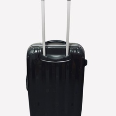 ブラック立体ストライプデザインキャリーケースの画像