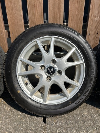 軽自動車アルミホイール付バリ溝夏タイヤ4本セット