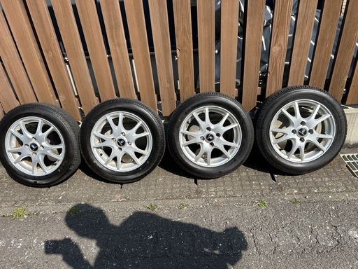 軽自動車アルミホイール付バリ溝夏タイヤ4本セット