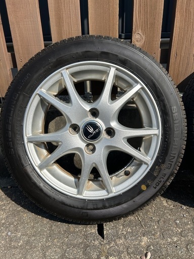 軽自動車アルミホイール付バリ溝夏タイヤ4本セット