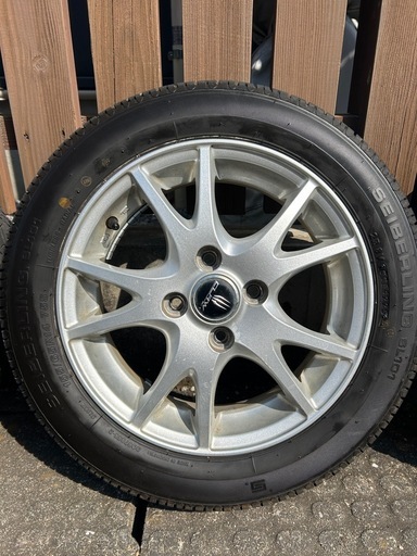 軽自動車アルミホイール付バリ溝夏タイヤ4本セット