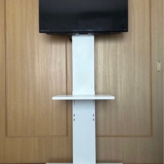 クロシオ テレビスタンド 壁掛け　ハイタイプ 60型対応　棚板付　スタイリッシュの画像