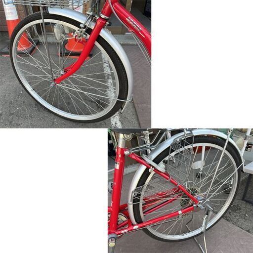 26インチ 自転車 6段変速 agenda 鍵付き レッド 赤 シティサイクル ママチャリ☆札幌市 白石店