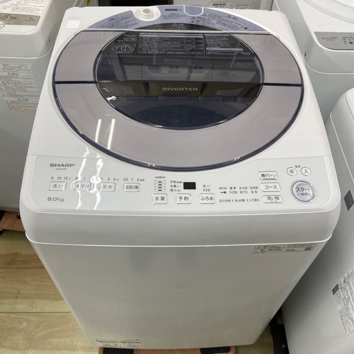 SHARP 8.0kg全自動洗濯機【リサイクルフカツ岡崎倉庫店】260329SM-25