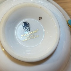 A8133【ウェッジウッド】ユーランダー パウダー ターコイズ ピオニー トリオ 2客の画像