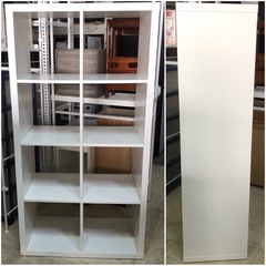 オープンシェルフ 本棚 ホワイト 白 4段2列 飾り棚 収納棚 ディスプレイ ラック シェルフ　の画像