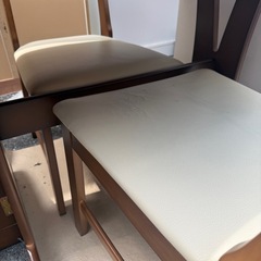 伸長式　ダイニングテーブル　ダイニングチェア　3点セットの画像
