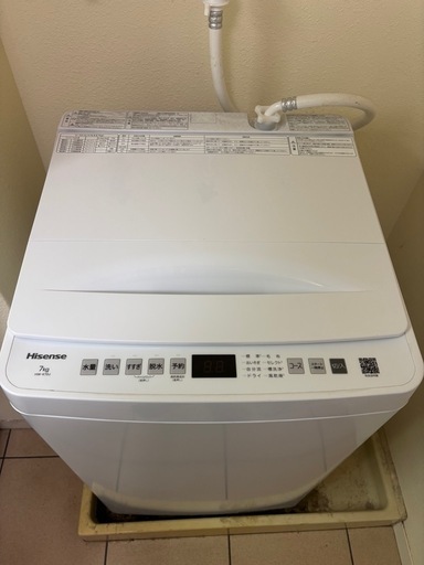 【取引中】ハイセンス洗濯機　7キロ（引き取り限定）