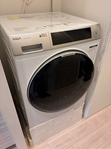 【美品】値下げ 17日までドラム式洗濯機 AQUA  10kg ヒートポンプ式