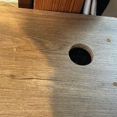 【リサイクルサービス八光】【椅子セット】L字パソコンデスクラック付き/木目調/幅110㎝の画像