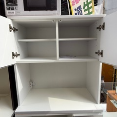 ダイニングボード　キッチンボード　食器棚　ホワイトの画像