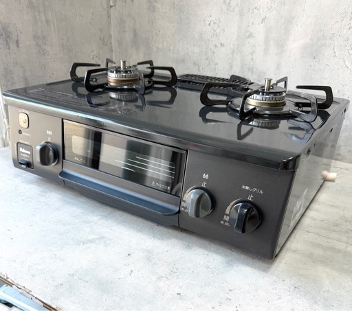 お引取り限定 美品 23年製 パロマ 都市ガス用コンロ 2口ガステーブル IC-S37K-2L 左強火力 グリル未使用