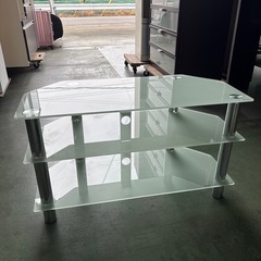 テレビ台　テレビボード　棚　シェルフ　キャビネット　ガラス棚　3段