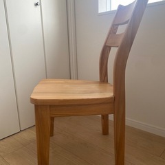 タモ天然木　ダイニングチェア　4脚セットの画像
