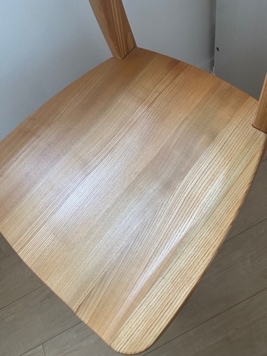 タモ天然木　ダイニングチェア　4脚セット