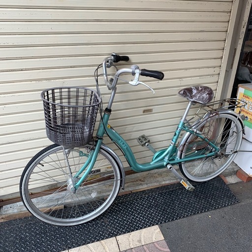 ASMIX 自転車　前カゴ　ママチャリ　水色　24インチ