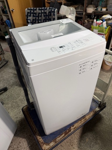 ニトリ 洗濯機 縦型全自動 NTR60 (6.0kg/ホワイト) ガラス扉 ステンレス槽 風乾燥機能
