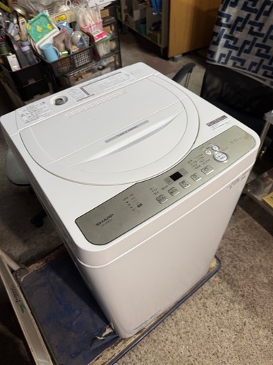 シャープ タテ型 全自動洗濯機 洗濯 5.5kg ボディ幅52.0cm ホワイト ES-GE5J-W