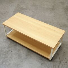 ≪zyt2961ジ限≫ TV台/センターテーブル 幅80cm 奥行35cm 高さ30cm キャスター付き　　　リビングテーブル/ローボード/中古家具/リユースストレージ仙台 080328-74の画像