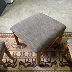 【ソファセット】 2人掛け＋1人掛け＋スツール ナチュラル 木製の画像