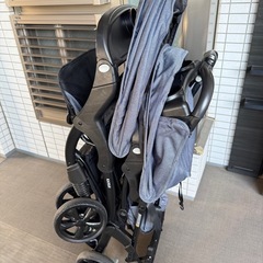 【美品・付属品あり】カトージ 二人でゴーDX デニム レインカバー・説明書付の画像